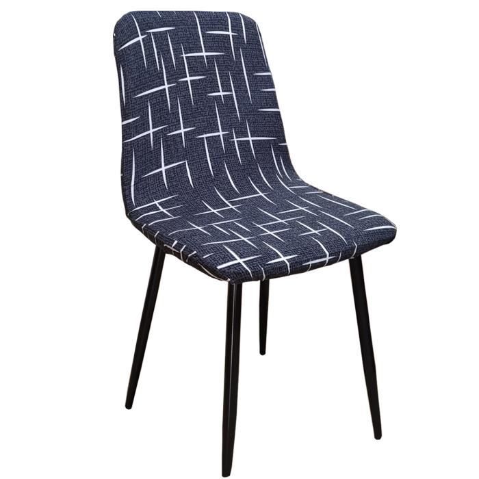 Lot De 6 Housses De Chaises En Velours Extensible – Style Scandinave – Pour Salle à Manger, Cuisine – Taille Adaptable (Bleu Marine)