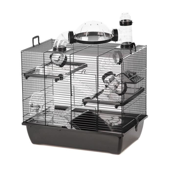 Comparer les prix de DUVO Cage Black Rufus - 50x33x44,5 cm - Noir - Pour rongeurs