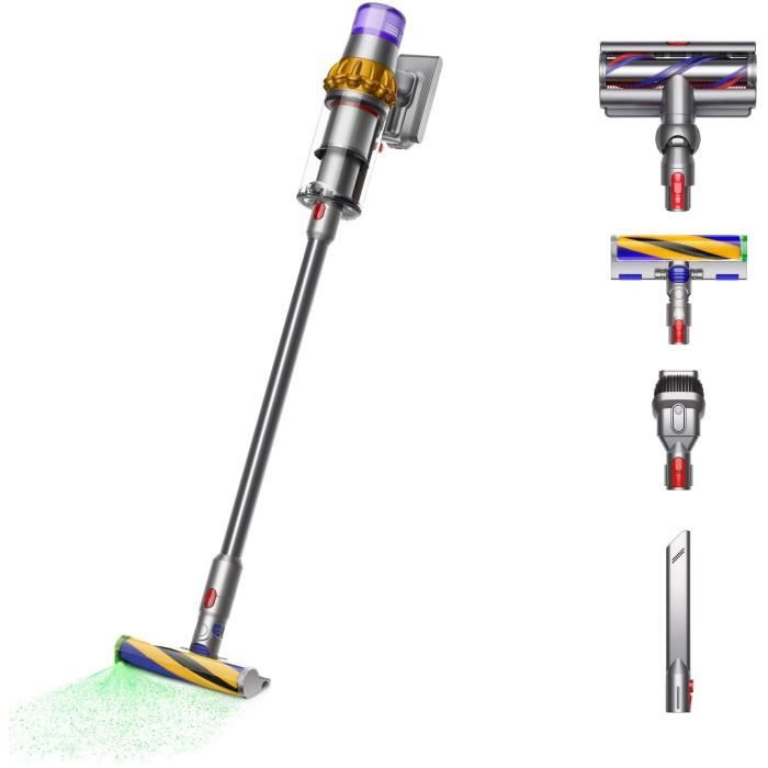 NEW DYSON V15 Detect Absolute - Aspirateur Balai - Puissance 240 AW - Autonomie jusqu'à 60 min - Brosse avec lumière intégrée