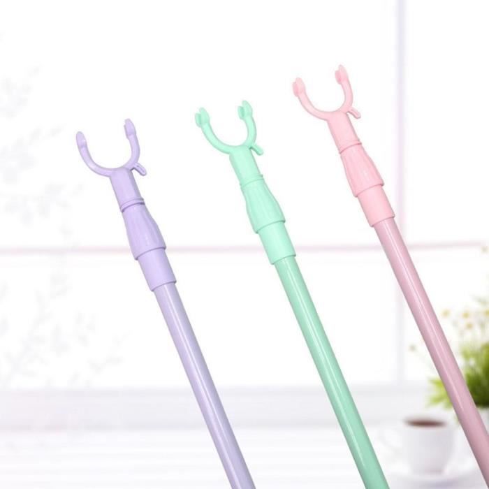 Alipis - Perche Télescopique Avec Crochet, Longueur Max 201 Cm - Pour Accrocher Vêtements En Hauteur, Décrocher Rideaux, Objets Inaccessibles