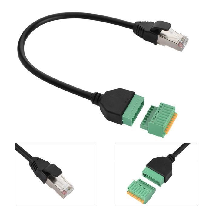 GOMETY Lot de 4 adaptateurs RJ12 mâle vers 6 broches bornier à vis RJ12 6P6C - Adaptateur de bornier à vis RJ12 pour téléphone, coupleur de câble CCTV, rallonge de câble de