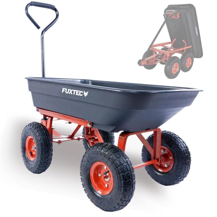 Chariot de jardin - FUXTEC FX-KW2175 - 4 roues, benne