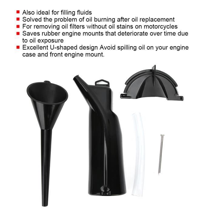 Entonnoir flexible de vidange d'huile, outil réutilisable en silicone pour changement d'huile, entonnoirs flexibles pour une utilisation automobile avec serviette, 37,1 x 17 cm (L x l