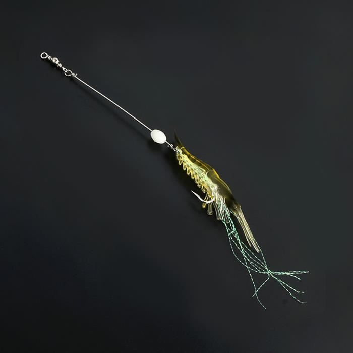 3 Pcs Leurres de Pêche Noctilucents 12cm/21g Appât Dur pour Crevettes et Calmars