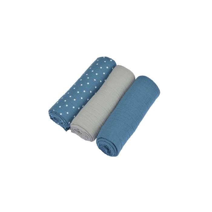 Lot De 3 Langes Bébé En Mousseline De Coton 50x25 Cm - Super Doux Et Absorbants - Pour Rot, Bain, Changes