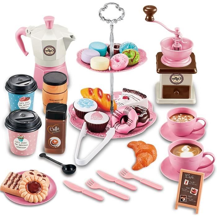 Service à thé enfant pour enfants pour Jouer à la Cuisine au Jeu de Cuisine  pour Enfants à partir de 3 Ans Style de service à thé br - Cdiscount Maison