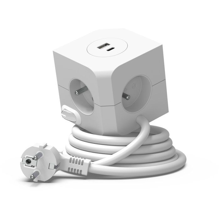 Cube multiprise avec double port USB LINK2HOME 4 prises secteur 2 ports USB max