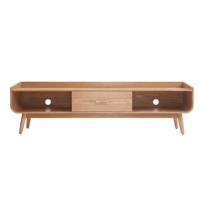Miliboo - Meuble TV scandinave en bois clair L180 cm HALLEN Miliboo - Meuble TV scandinave en bois clair L180 cm HALLEN