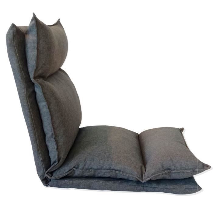 chaise de méditation - mobili rebecca - gris clair - métal - h 70 cm x l 56 cm x p 70 cm