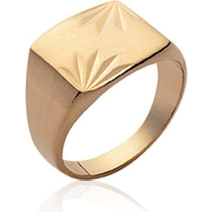 Bague chevalière homme CENTMILLE selle épis ciselés plaqué