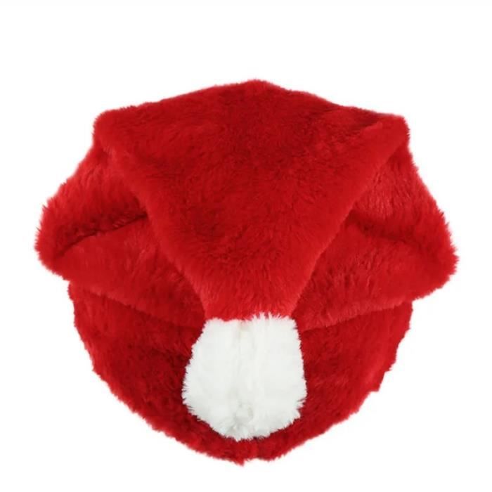 Housse De Casque Moto Père Noël - Couvre-casque En Peluche - Taille Unique - Pour Déguisement, Fêtes, Visibilité Hiver