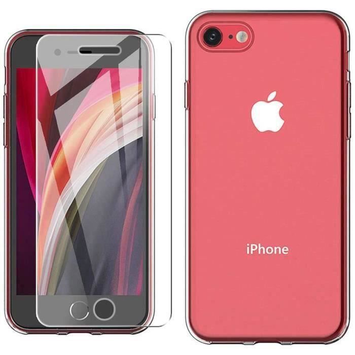 Pour Apple iPhone SE (2020) 4.7 Coque téléphone Translucide + verre trempé  Silicone Housse TPU Couverture - Cdiscount Téléphonie