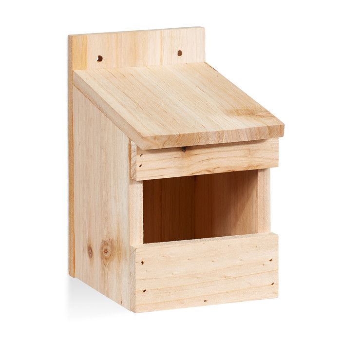 Comparer les prix de Relaxdays Nichoir à oiseaux en bois, maison oiseaux à suspendre, mésanges, semi-ouvert, HxLxP 20 x 12 x 15,5 cm, nature -
