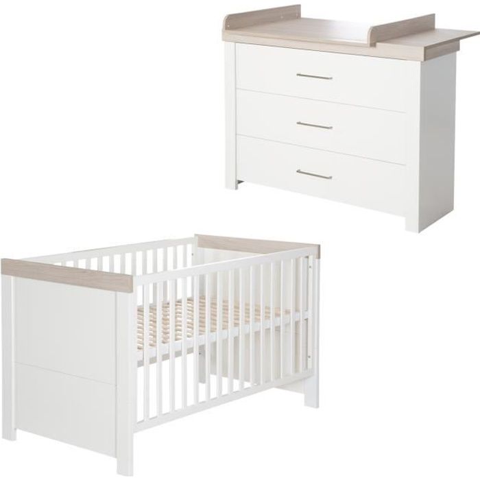 Roba Chambre Bebe Duo Lucy Lit 70x140 Cm Commode A Langer Large Cdiscount Puericulture Eveil Bebe