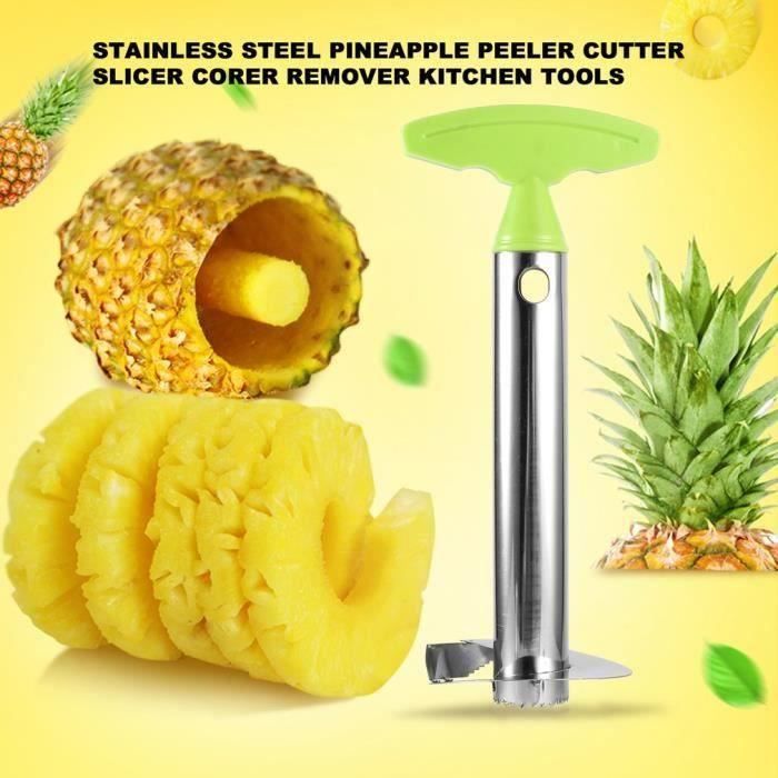 Coupe-ananas pour éplucher, évider et trancher le fruit, acier