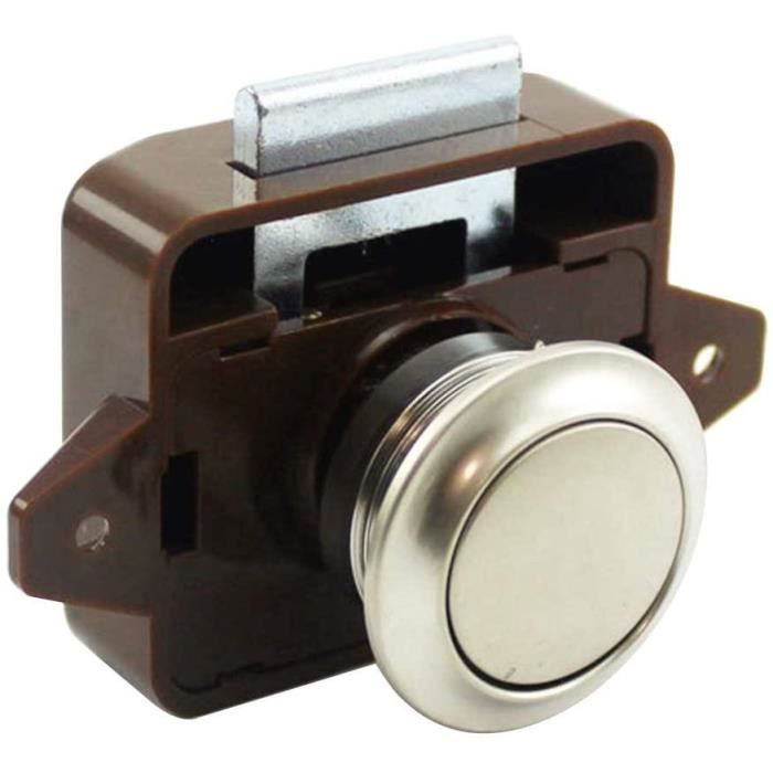 Bouton Poussoir De Serrure Pour Placard - Sans Clé, Design élégant - Pour Camping-car, Van, Yacht - Base Chromée