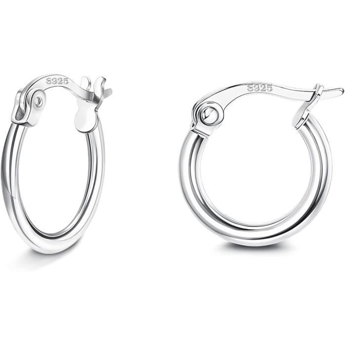 Boucles D'oreilles Créoles Argentées 3 Cercles - Paillettes, Forme Goutte - Longueur ~70mm - Neuf Avec étiquettes