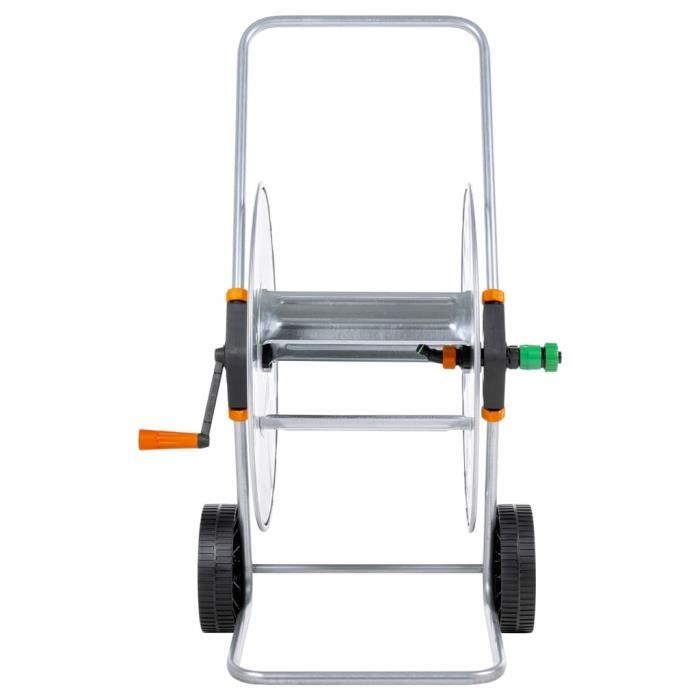 Enrouleur Tuyau Arrosage 76m Sur Chariot 4 Roues - Dévidoir Mobile Jardin Wiltec