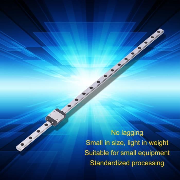 Rail De Guidage Linéaire MGN9C 200 Mm - Pour CNC, Imprimante 3D - En Acier à Roulement, Précision élevée - Bloc Coulissant Inclus