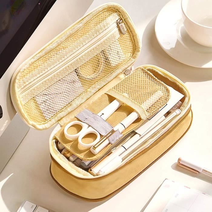 Oyachic Trousse Scolaire Pencil Case 3 Compartiments Trousse Triple Porte Crayon Primaire Grande Capacit/é Best Pen Cases pour Fille Garcon Ecole