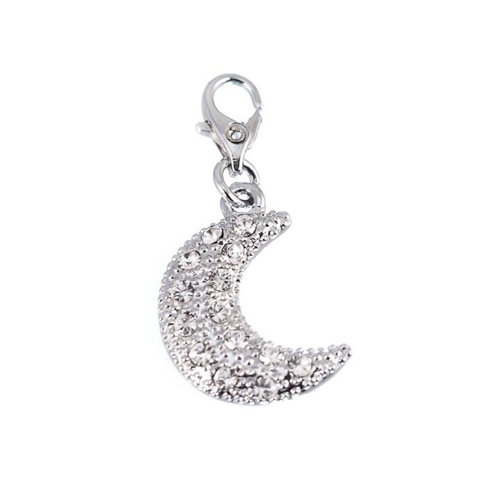 Bijou charm - So Charm - Charm Lune - Cristaux de Bohème - Plaqué or - Mixte