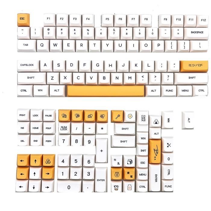 Jeu De Touches Clavier Mécanique YMDK Hami Melon – Profil Cherry, PBT, Sublimation, Kit ISO Français