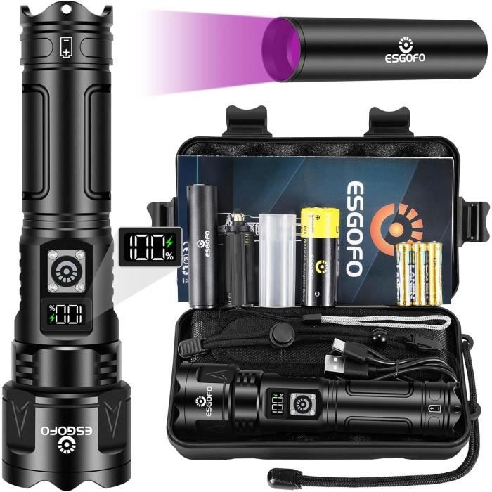 Esgofo Lampe Torche LED Ultra Puissante, 1000000 Lumen Lampe De Poche