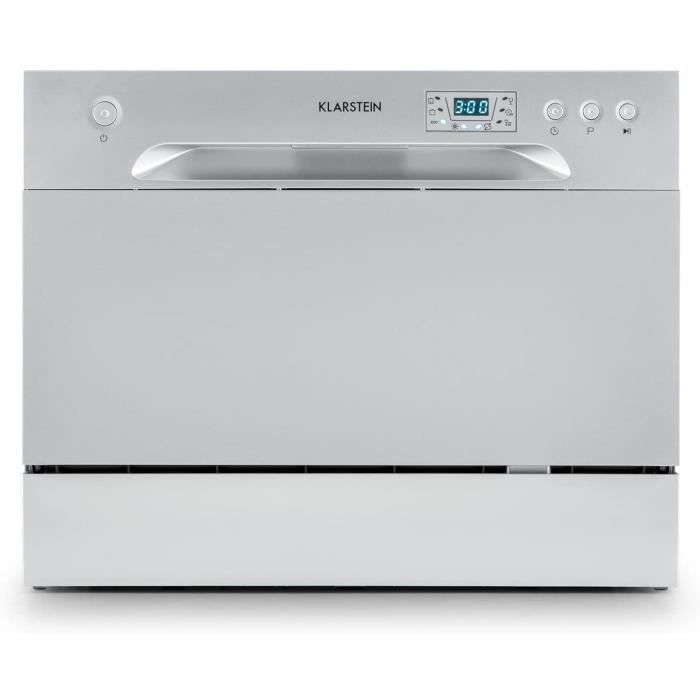 Lavastoviglie Compatta Klarstein Ia 8 - Classe A+, 6 Programmi, 8 Coperti, Argento