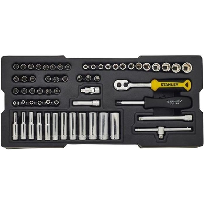 STANLEY Jeu de 60 douilles 14 avec embouts