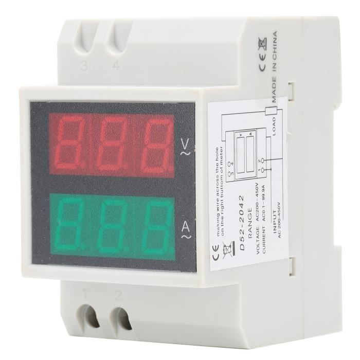 Eosnow Compteur électrique Multifonction D52-2047, Facteur De Puissance De Tension De Courant A Affichage Numerique Ac200 450v 86263444