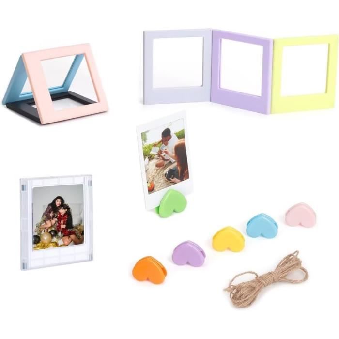 Posionks 6 Pièces Mini Cadres Photo Magnétiques Colorés - 8.8x8.3cm Pour Frigo Et Bureau