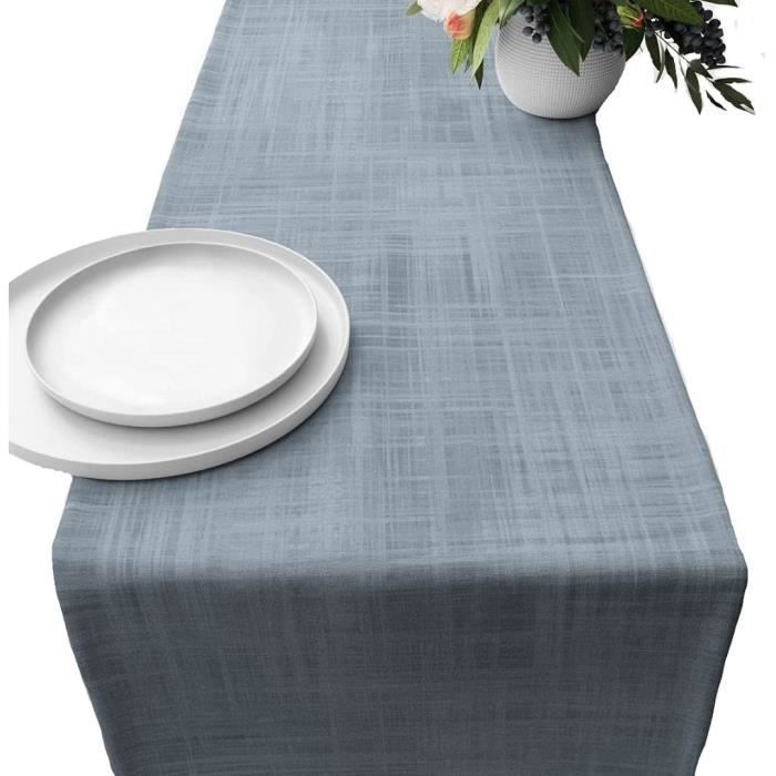 Excelsa Amalfi Chemin De Table Coton Jaune Et Bleu 45 X 140 Cm