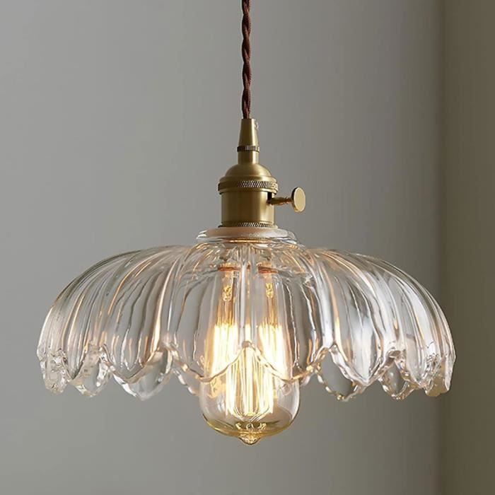 Abat-jour Suspendu En Verre Teinté LIFKOME - Pour Ampoule E27, Design Délicat Pour Décoration D'intérieur Vintage