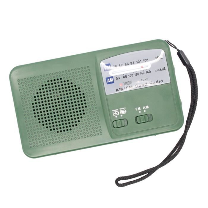 Radio FM AM à manivelle avec lampe torche pour camping en plein air