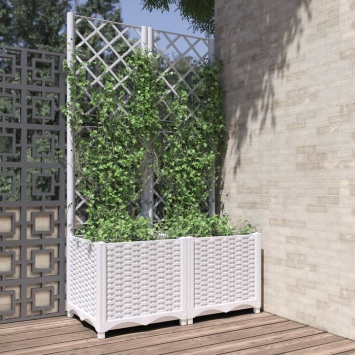 vidaXL Jardinière avec treillis 80x40x136 cm