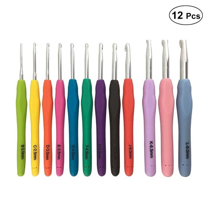 Ensemble Aiguilles à Crochet Lumineuses Rechargeables - 11 Tailles (2,5-8mm) Avec Étui - Cadeau Crocheteurs