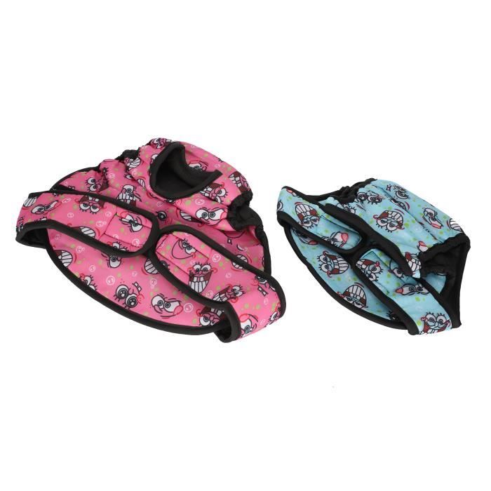 Meilleurs prix pour Vvikizy Lot de 2 Culottes Physiologiques pour Chien, Réglables, Confortables (Rose Bleu M)
