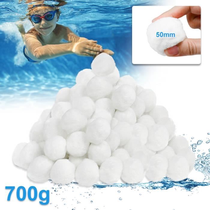 Boules de Filtre de Piscine XMTECH - Blanc - 700 g - 50mm - Alternative pour 25 kg de Sable filtrant