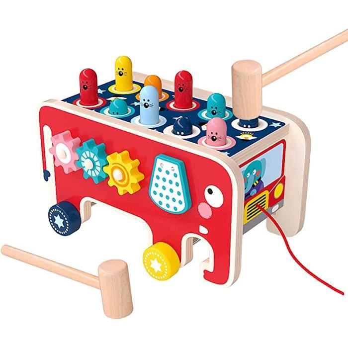 Montessori Marteau en Bois Jouet - Petits Jouet éducatif Apprentissage pour  Les Enfants,Jeux en Bois Bebe 1 an avec Jouet à Marteler - Cdiscount Jeux -  Jouets