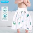 Couche-culottes jupe en tissu lavable pour bébé 3 couches réutilisable coton doux - DUOKON - M - Blanc - Mixte-1