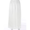 YIZYIF Femme Jupon Jupe sous Robe Fond de Jupe Elastique Sous-vêtement Dentelle Lingerie Soie Glacée Type B Blanc-1