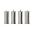 4 pieds cylindriques inox 15 cm-1