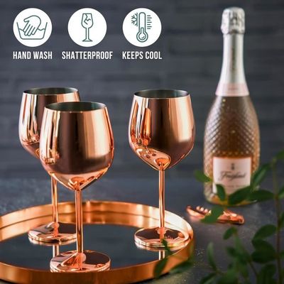 Lot De 4 Verres à Vin Sans Pied En Acier Inoxydable Isothermes Sous