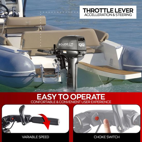 Moteur Hors-Bord 4 Temps 4CV 4HP - Complet Pour Bateaux Et Kayaks