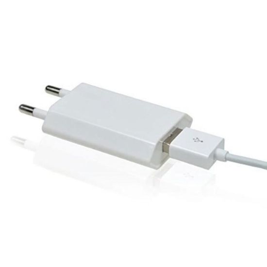Adaptateur Secteur USB 1 Port 5V/1A - Prise Murale Universelle Blanc - Pour Smartphone, Tablette, Appareils USB
