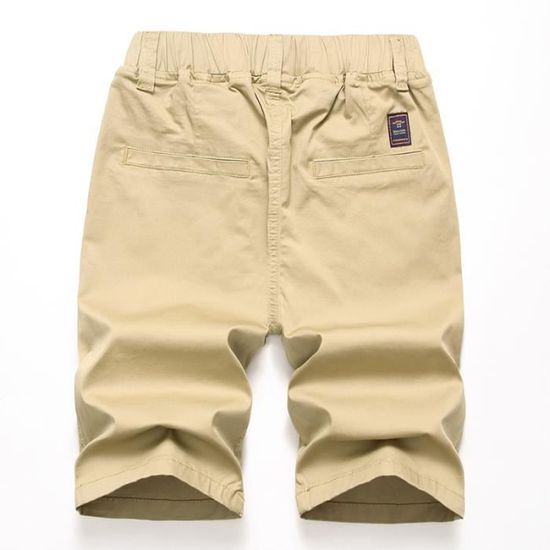 Bermuda Garcon 5 14 ans Doux Enfant ete en Coton Couleur Unie Casual Taille elastiquee Kaki Kaki Cdiscount Pret a Porter