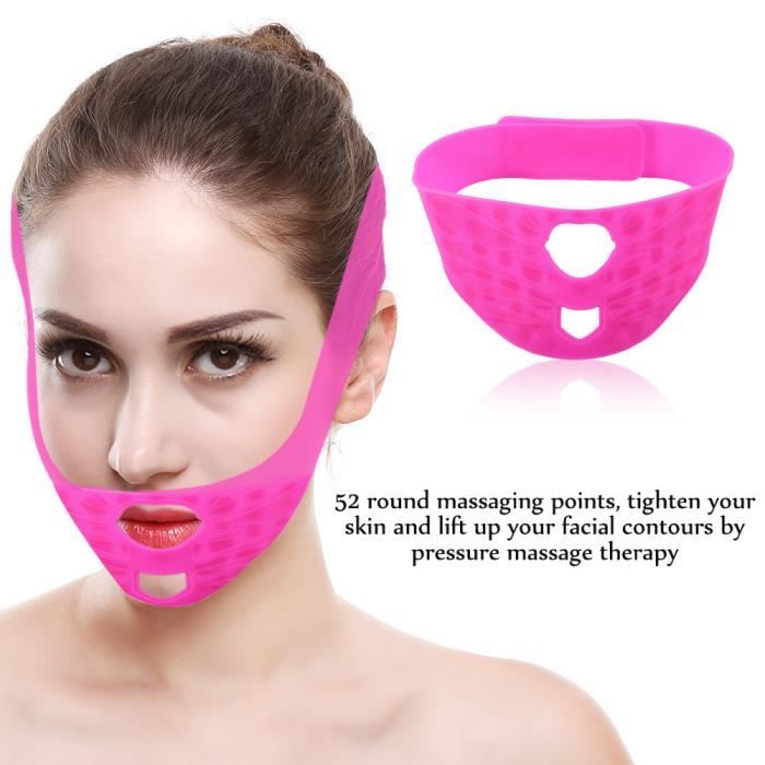 Masque facial en silicone Visage de silicone soulevant joue amincissant  anti ceinture de bande de courroie de ride