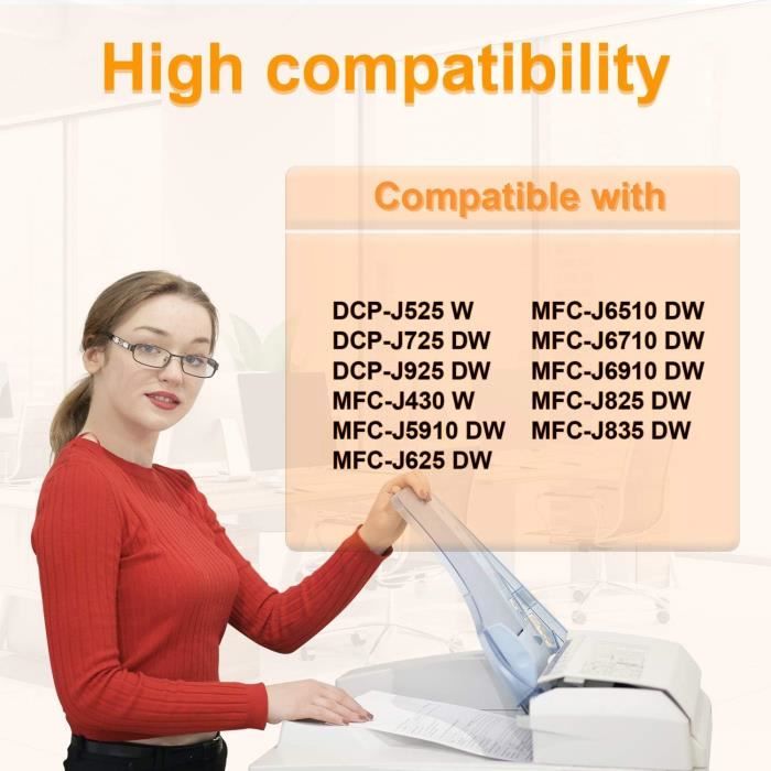 Set 10x Huismerk Inkt Cartridge Voor Brother LC-1220 LC-1240 XL Voor DCP-J525W