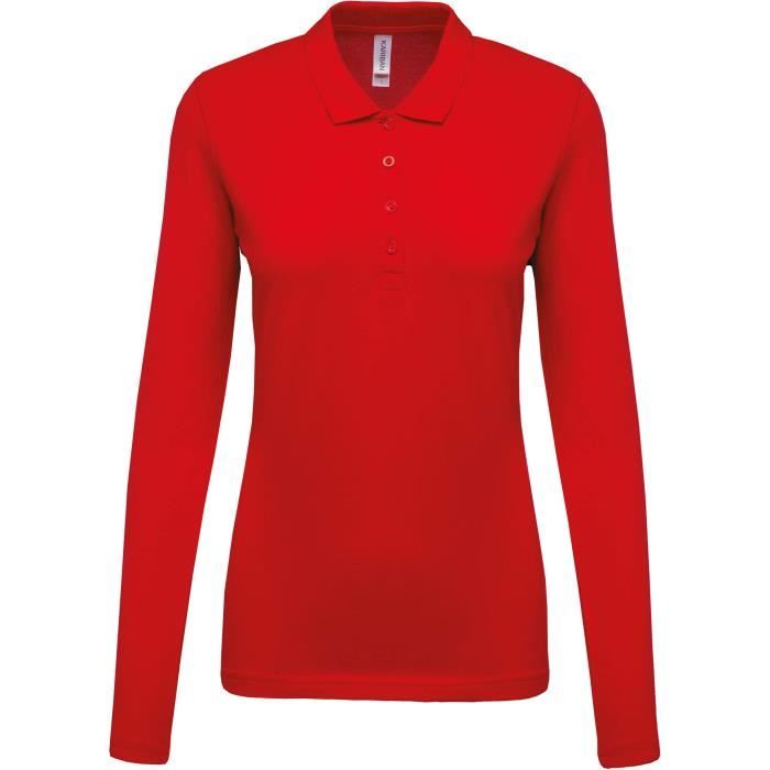 Manches Longues Polo Lacoste Rouge Femme Bordeaux Polos
