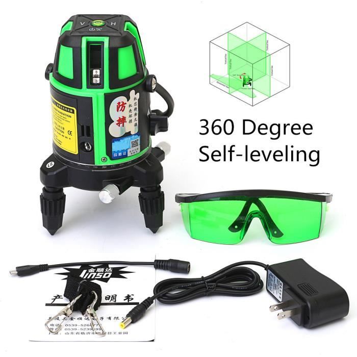 2/3/5 Lignes Violet Lumière Laser Niveau 360 ° Rotatif Auto-Nivellement Horizontal Vertical pour Bricolage Construction Décorer Des Outils D'extérieur  1420